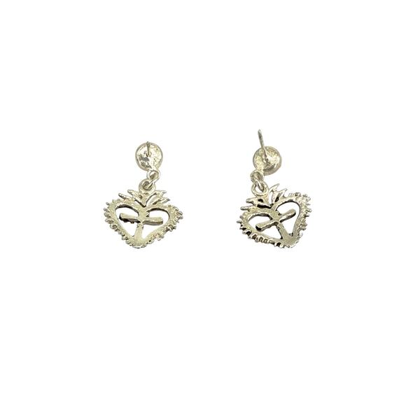 VIRGINS SAINTS & ANGELS VSA Queen of Hearts Crystal Drop Post Earrings in Silver - Picture 5 of 8